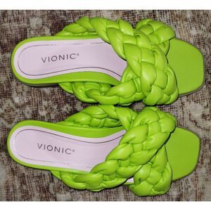Vionic Kalina Women's Slide Braided Sandals Lime Green NWoT (Size 8)